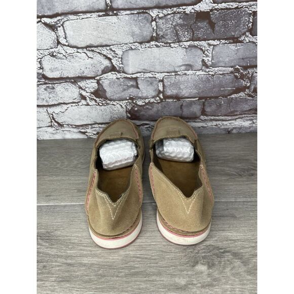 Ariat Cruiser Shoes Tan Suede Pink Slip On Loafer Flat Casual Women Sz 10B US/41 - Picture 14 of 16